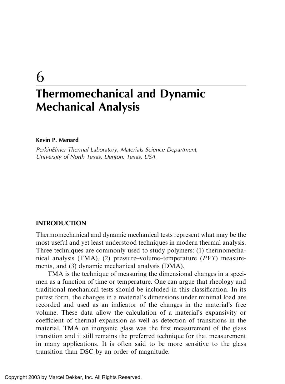 Handbook Of Plastics Analysis by Kevin P. Menard