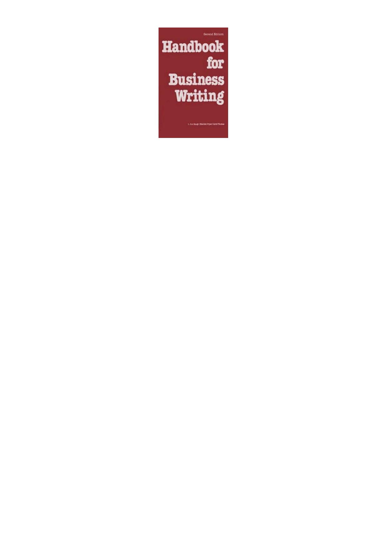 Handbook for business writing by Baugh L. Sue; Thomas David A.; Fryar Maridell