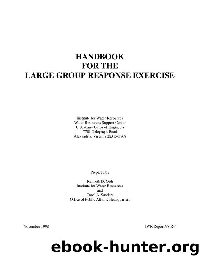 Handbook for he Large Group Response Exercise by Kenneth D. Orth