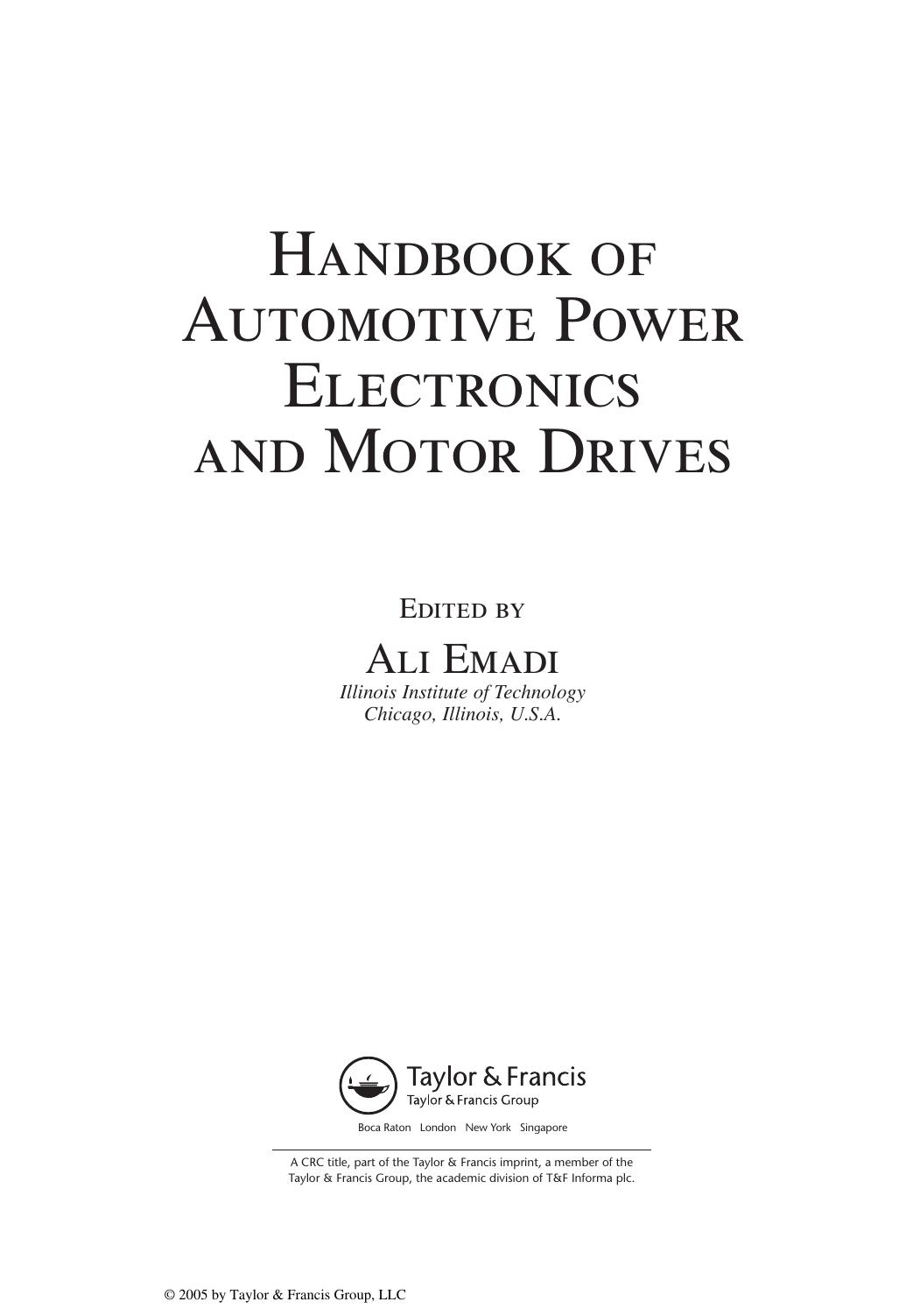 Handbook of Automotive Power Electronics and Motor Drives by Ali Emadi