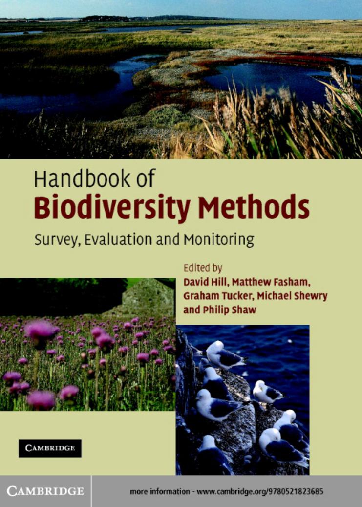 Handbook of Biodiversity Methods: Survey, Evaluation and Monitoring by David Hill Matthew Fasham Graham Tucker Michael Shewry Philip Shaw