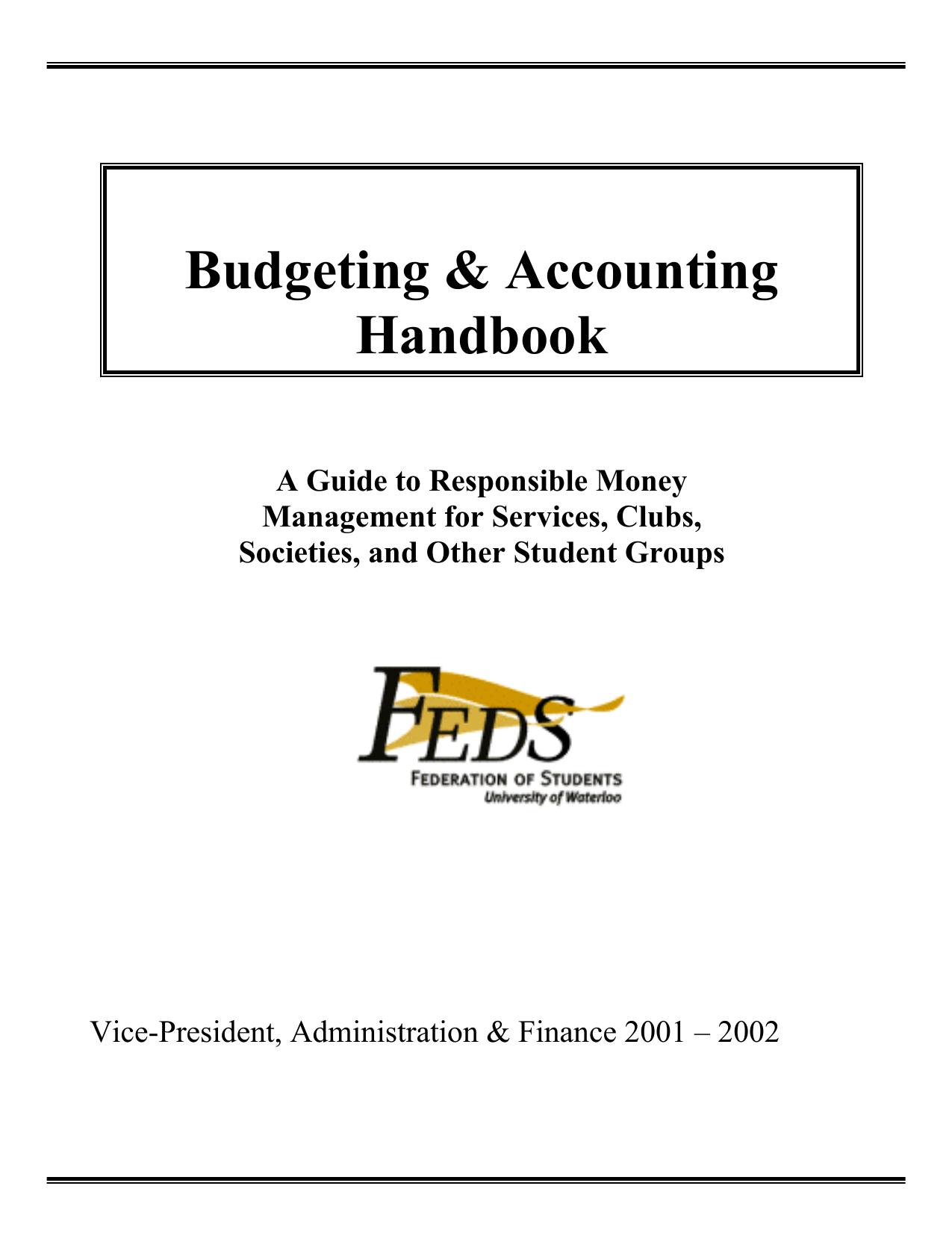 Handbook of Budgeting and Accounting by adam baker
