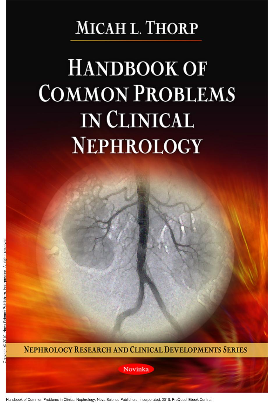 Handbook of Common Problems in Clinical Nephrology by Micah L. Thorp