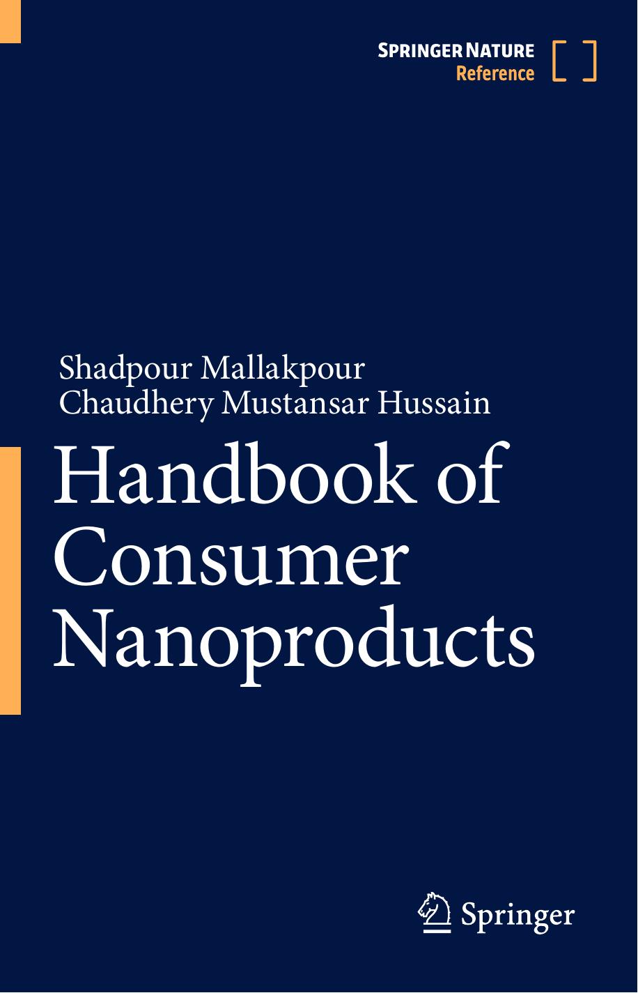 Handbook of Consumer Nanoproducts by Shadpour Mallakpour Chaudhery Mustansar Hussain