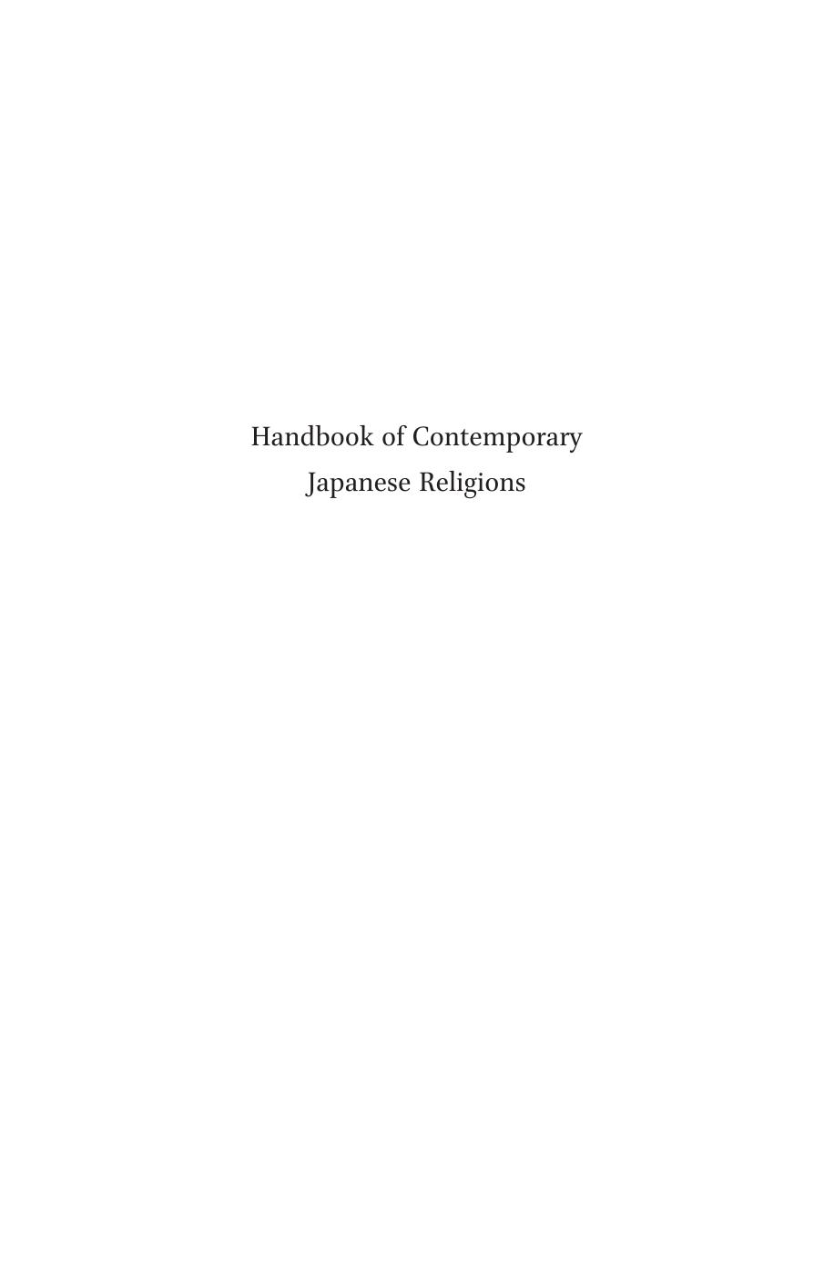 Handbook of Contemporary Japanese Religions by Inken Prohl John Nelson