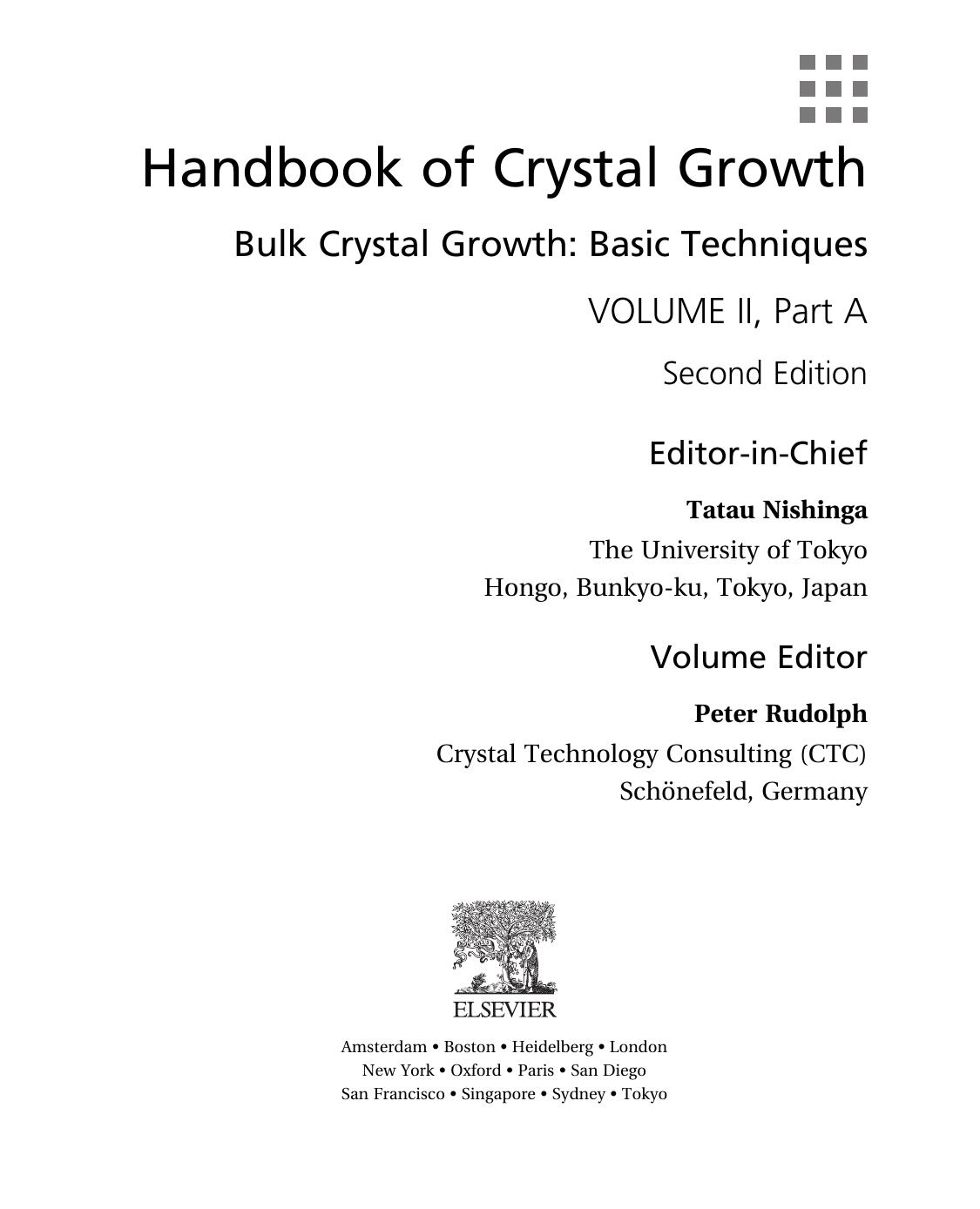 Handbook of Crystal Growth, Second Edition: Bulk Crystal Growth by Peter Rudolph