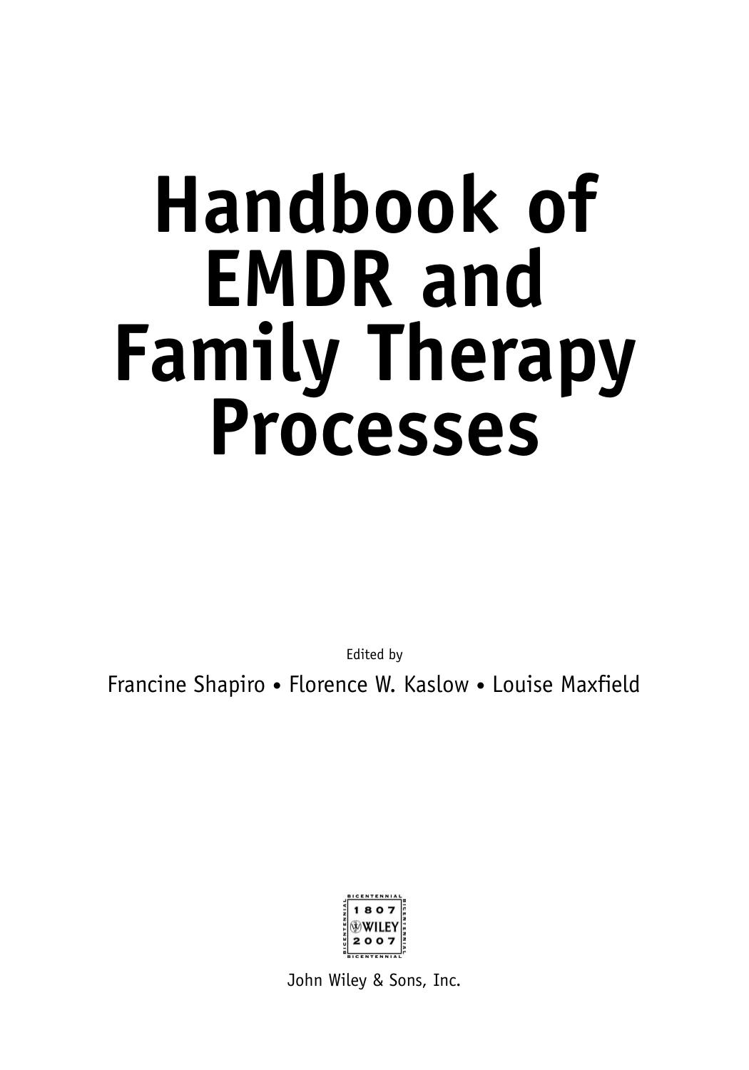 Handbook of EMDR and family therapy processes by Kaslow Florence Whiteman;Maxfield Louise;Shapiro Francine
