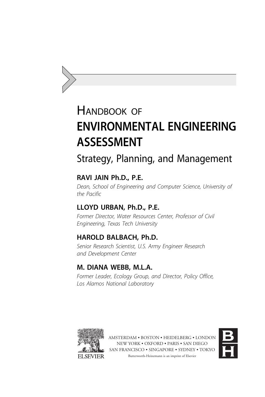 Handbook of Environmental Engineering Assessment: Strategy, Planning, and Management by Ravi Jain; Lloyd Urban; Harold Balbach; M. Diana Webb