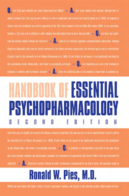 Handbook of Essential Psychopharmacology by Ronald W. Pies Donald P. Rogers