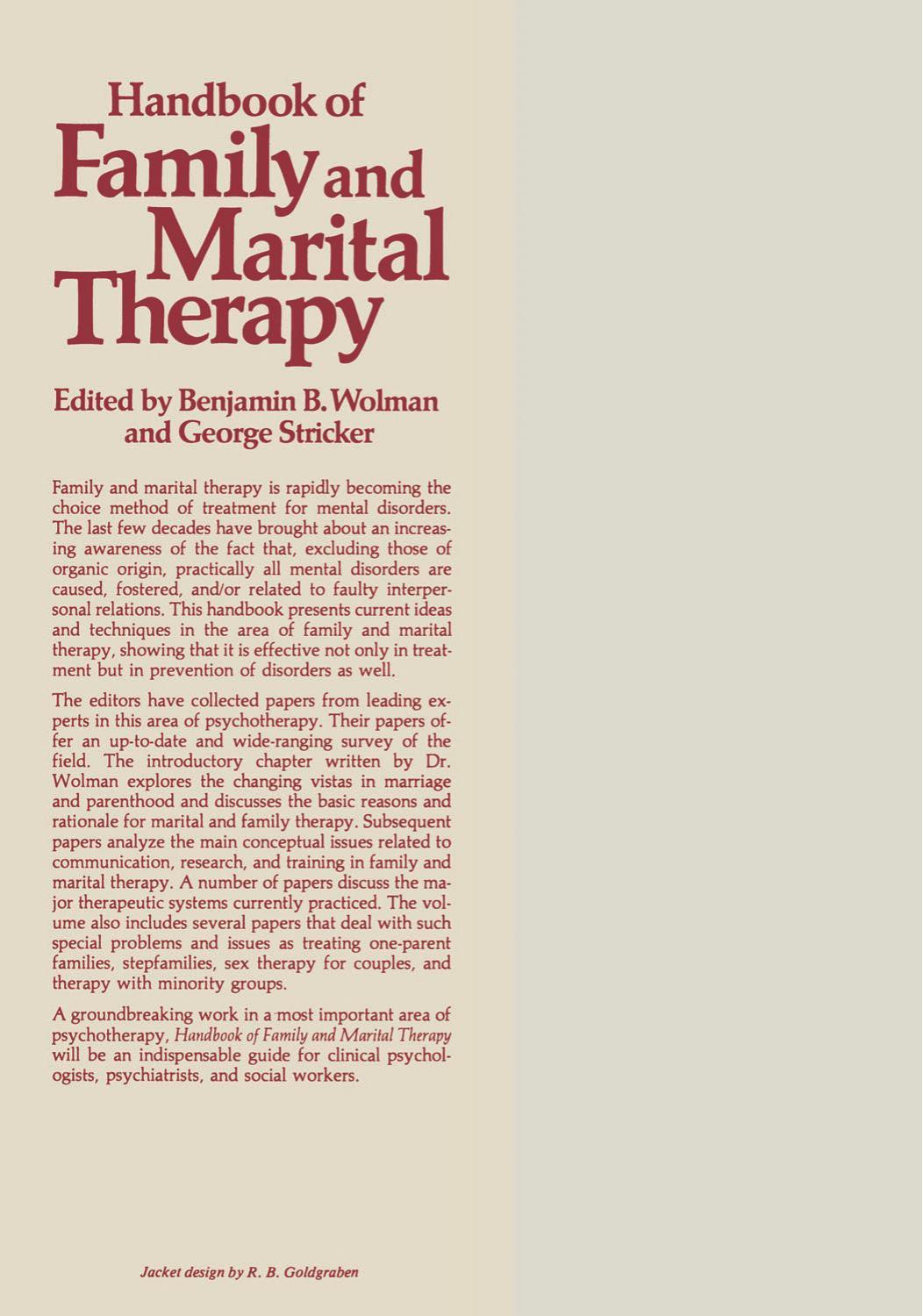 Handbook of Family and Marital Therapy by unknow