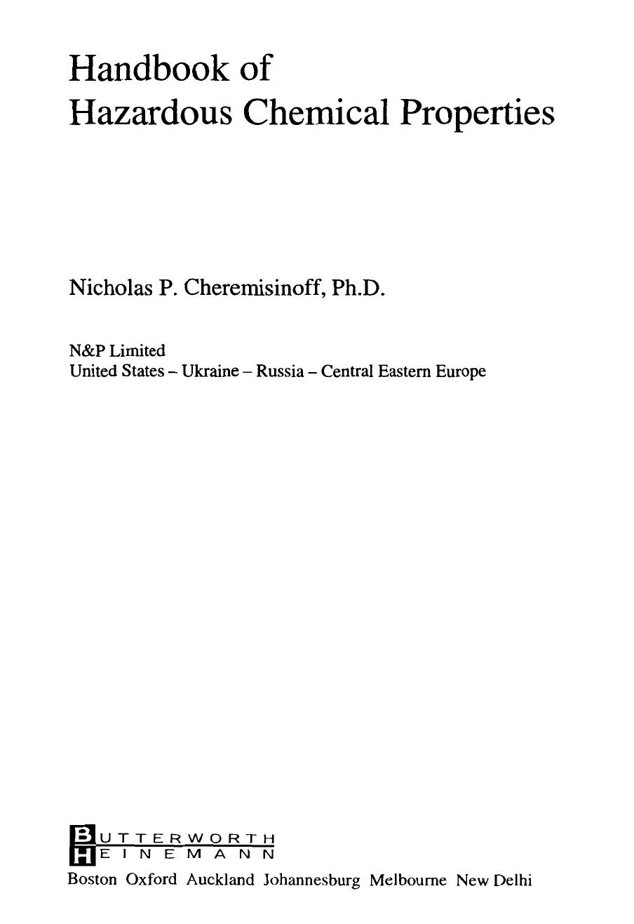 Handbook of Hazardous Chemical Properties (2000) by Unknown