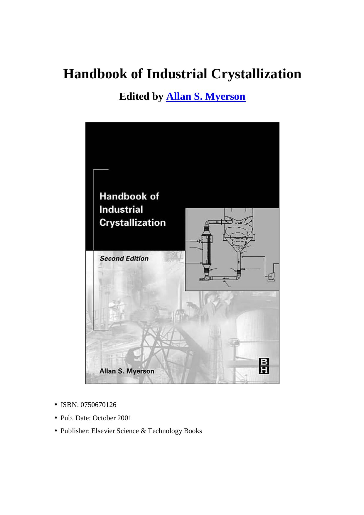 Handbook of Industrial Crystallization by Allan Myerson