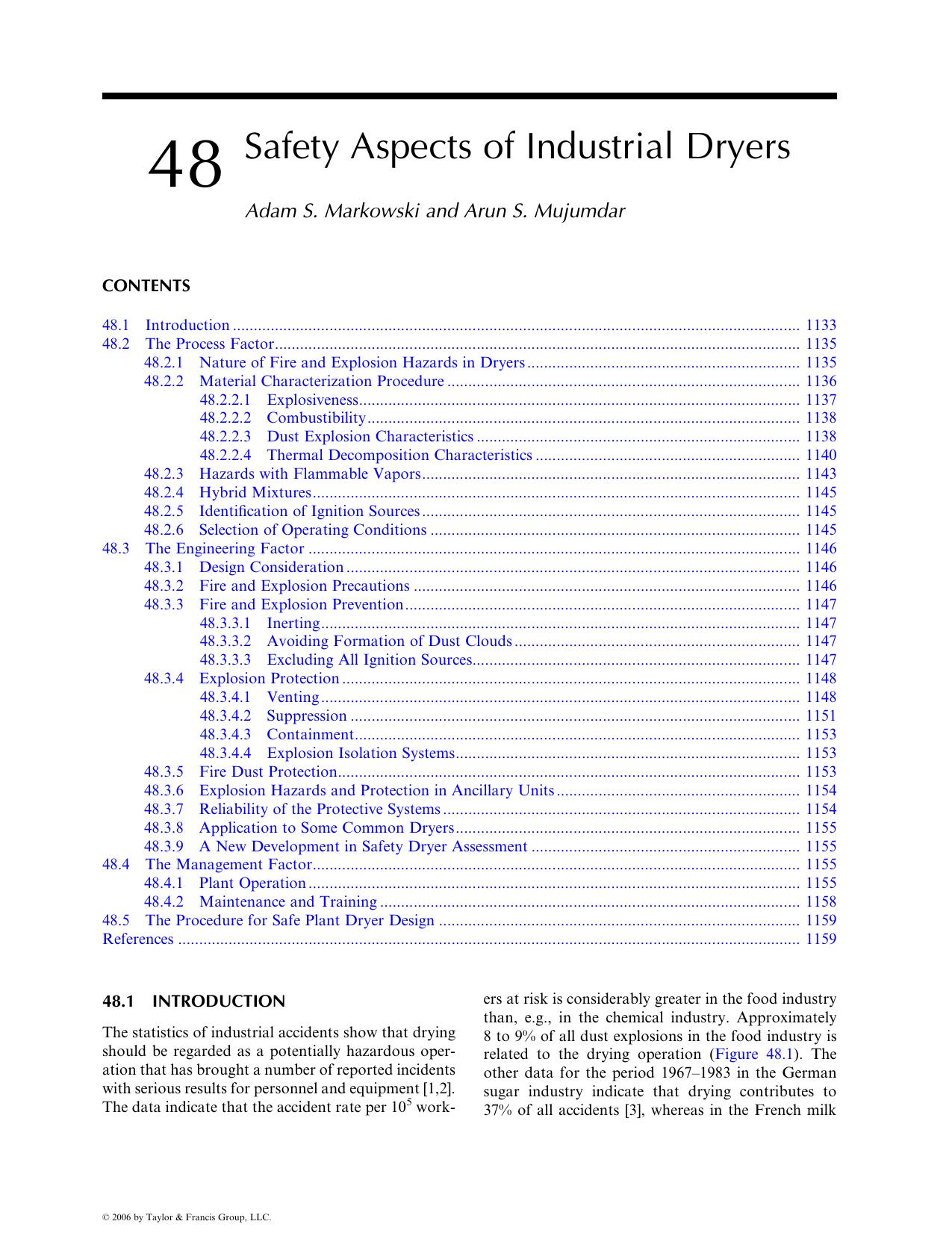 Handbook of Industrial Drying by Adam S. Markowski and Arun S. Mujumdar