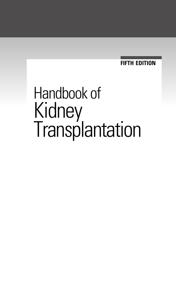 Handbook of Kidney Transplantation by Gabriel M. Danovitch