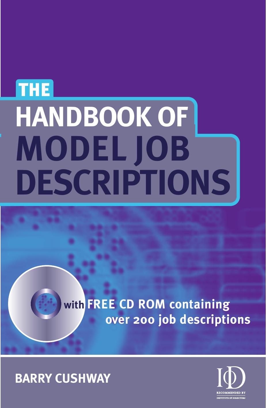 Handbook of Model Job Descriptions by Barry Cushway
