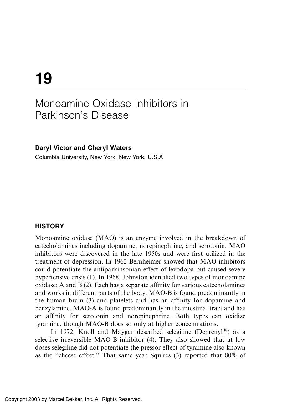 Handbook of Parkinson's Disease by Daryl Victor and Cheryl Waters