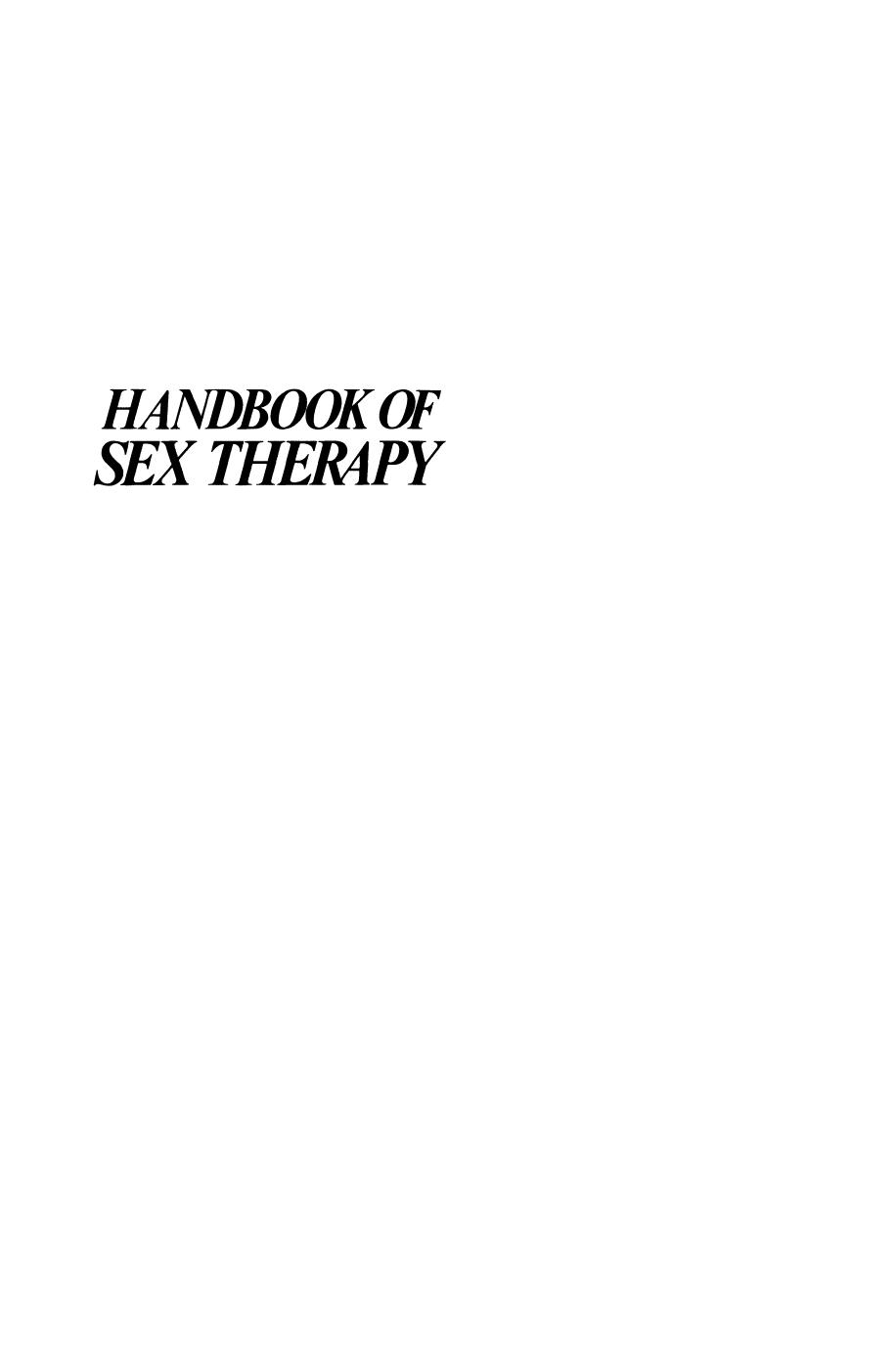 Handbook of Sex Therapy by Joseph LoPiccolo (auth.) Joseph LoPiccolo Leslie LoPiccolo (eds.)