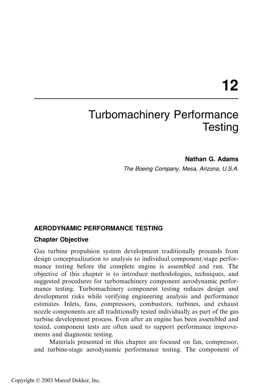 Handbook of Turbomachinery, Second Edition by Nathan G. Adams
