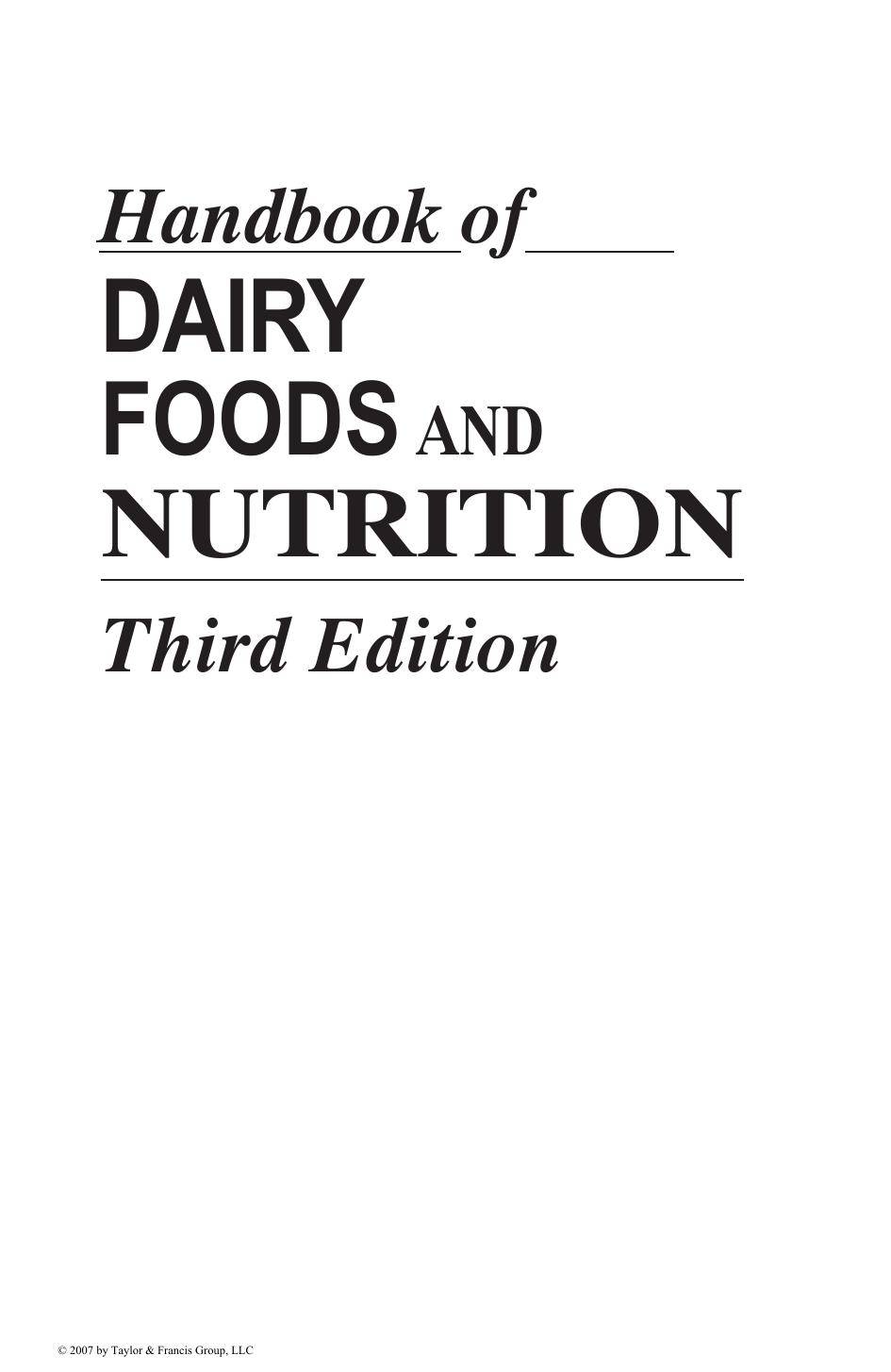 Handbook of dairy foods and nutrition by Gregory D Miller Judith K Jarvis Lois D McBean National Dairy Council