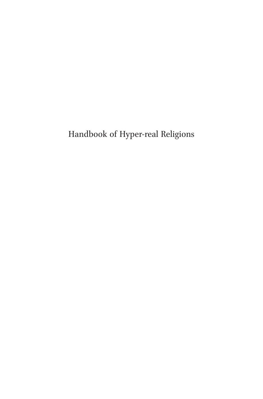 Handbook of hyper-real religions by Adam Possamai