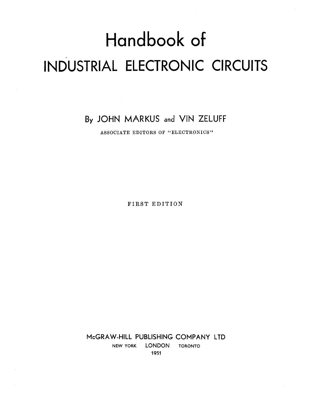 Handbook of industrial electronic circuits by Markus John; Zeluff Vin