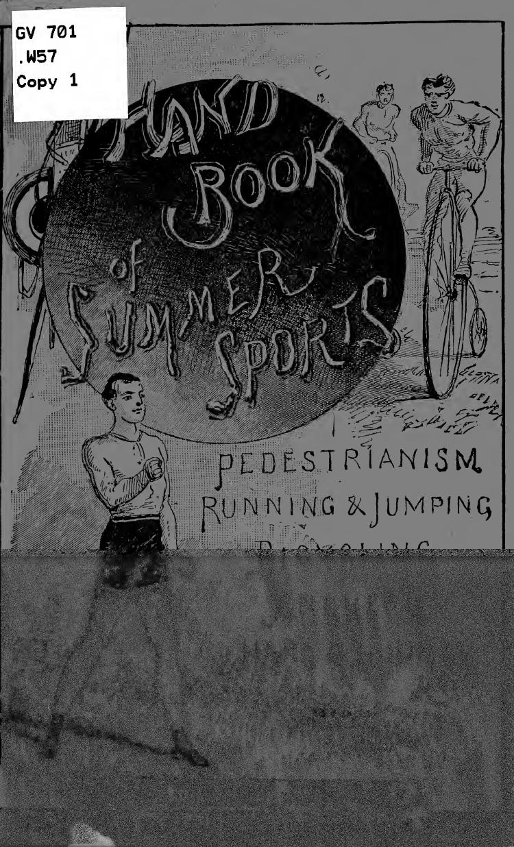 Handbook of summer athletic sports, comprising; walking, running, jumping, hare and hounds, bicycling, archery, etc by Whittaker Fred