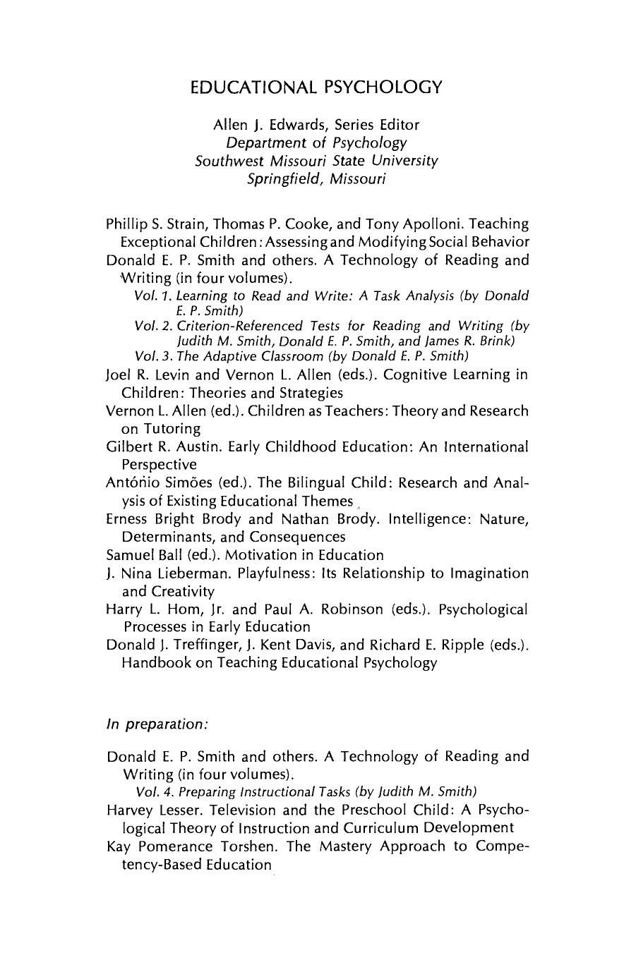 Handbook on Teaching Educational Psychology by Donald J. Treffinger J. Kent Davis and Richard E. Ripple (Eds.)