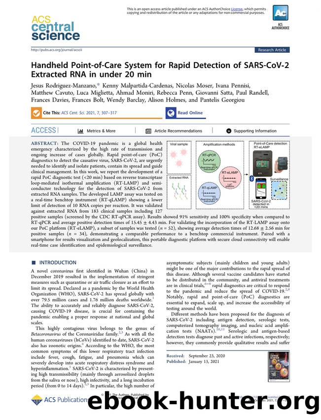 Handheld Point-of-Care System for Rapid Detection of SARS-CoVâ2 Extracted RNA in under 20 min by unknow