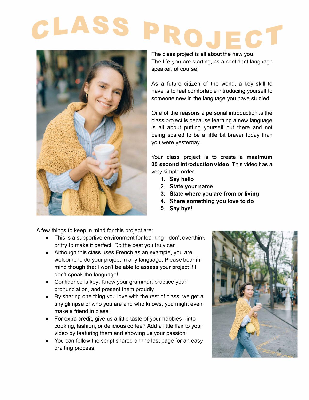 Handout 2: Class Project Worksheet! Final Draft by Unknown