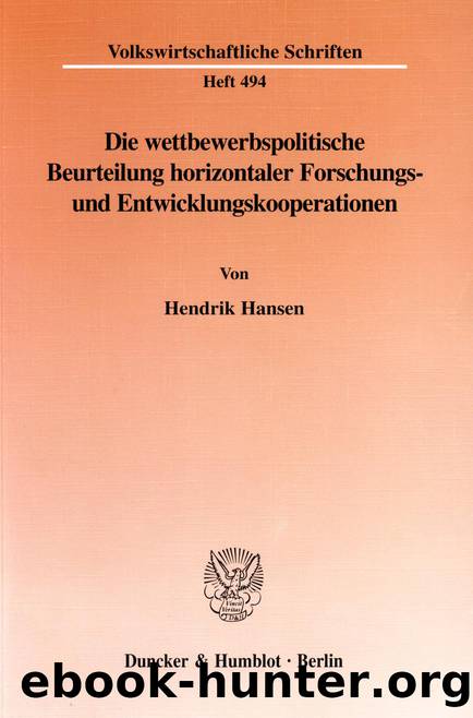Hansen by Volkswirtschaftliche Schriften (9783428497287)