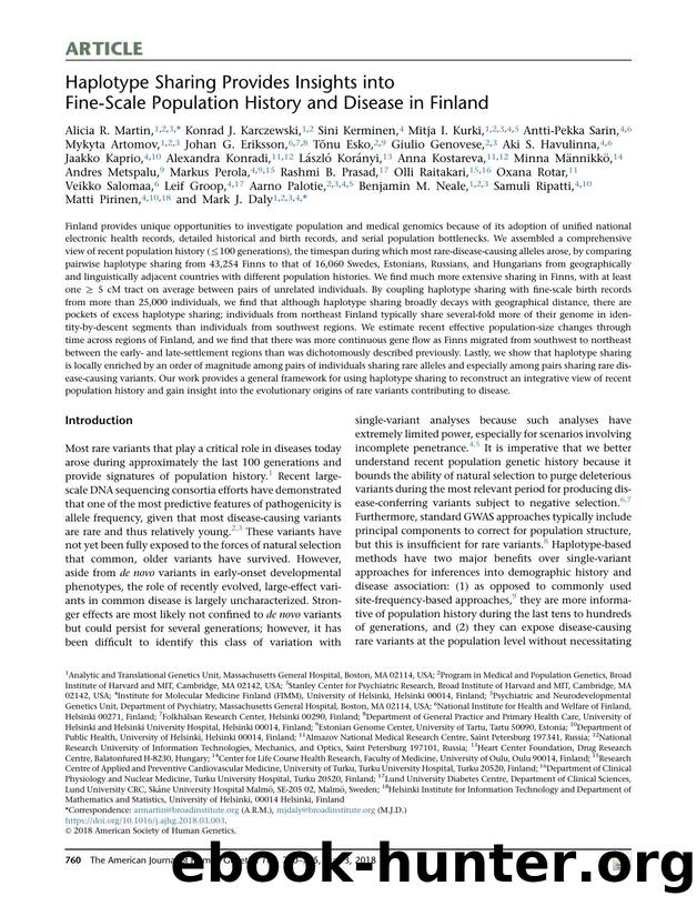 Haplotype Sharing Provides Insights into Fine-Scale Population History and Disease in Finland by unknow
