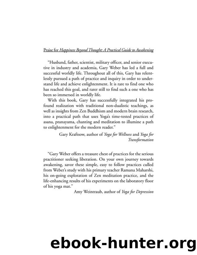 Happiness Beyond Thought: A Practical Guide to Awakening by Gary Weber
