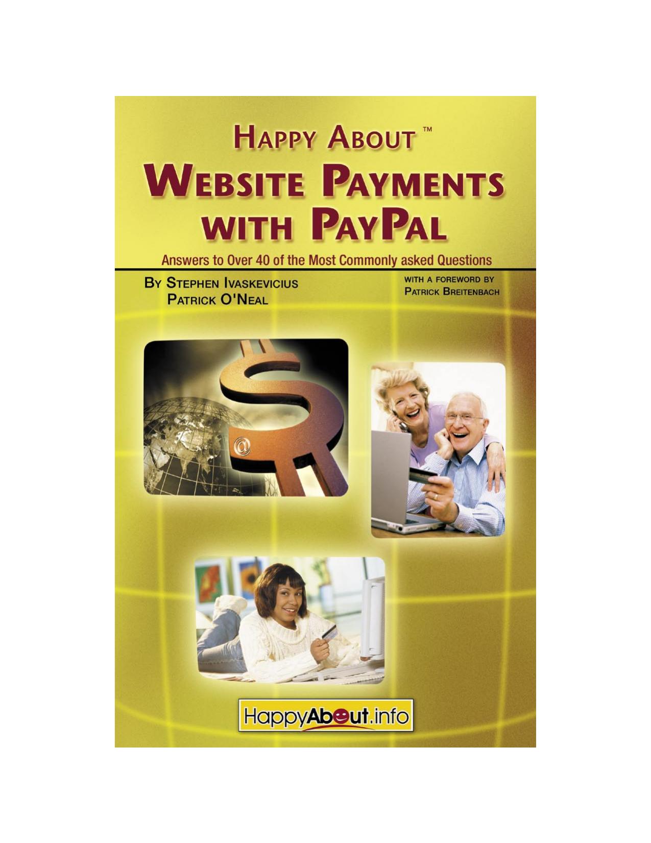 Happy about Website Payments with Paypal: Answers to Over 40 of the Most Commonly Asked Questions by Stephen Ivaskevicius