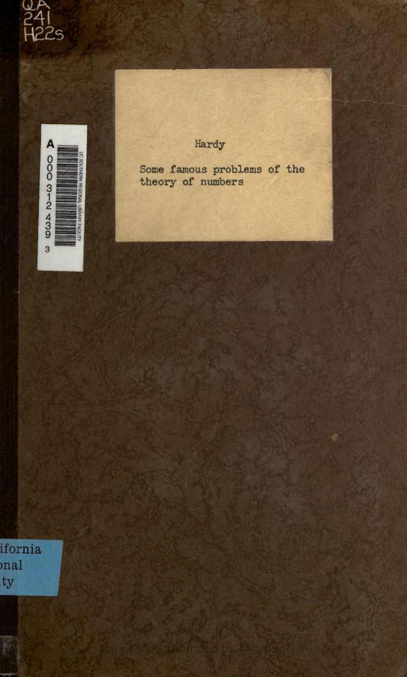 Hardy G. H. by Some Famous Problems Of The Theory Of Numbers(2008)(40)