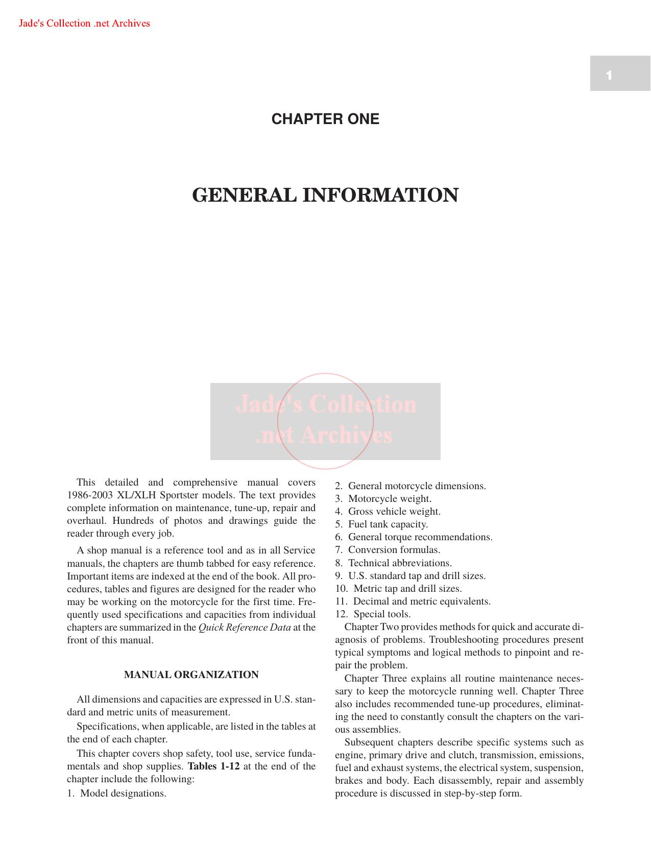 Harley Davidson Sportster '86-'03 Repair Manual by Unknown