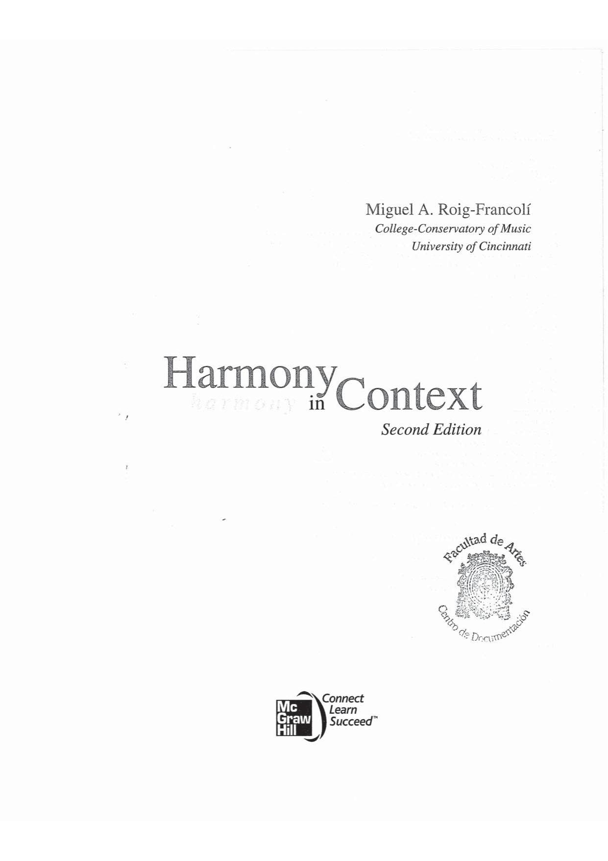 Harmony in Context by Miguel Roig-Francolí
