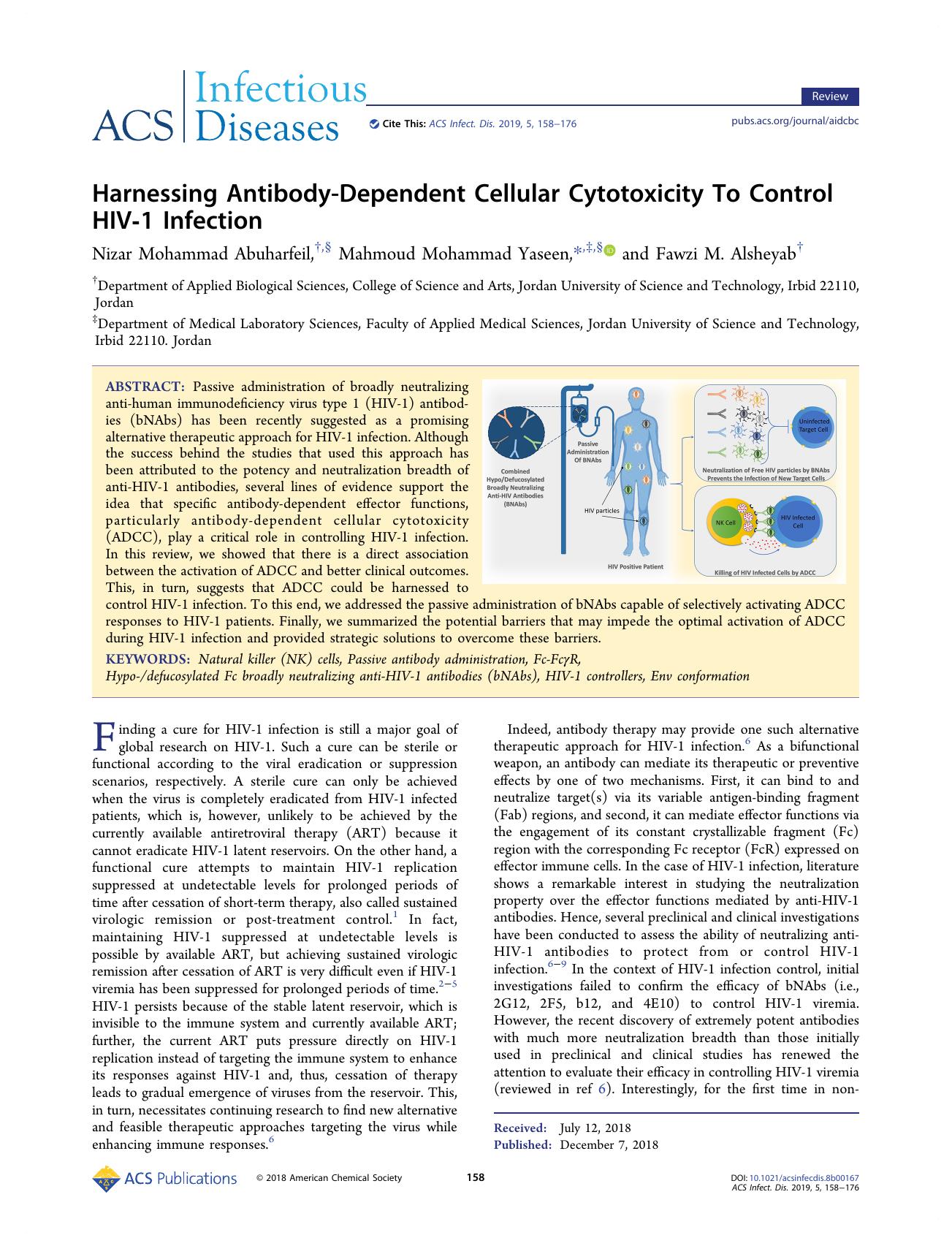 Harnessing Antibody-Dependent Cellular Cytotoxicity To Control HIV-1 Infection by unknow