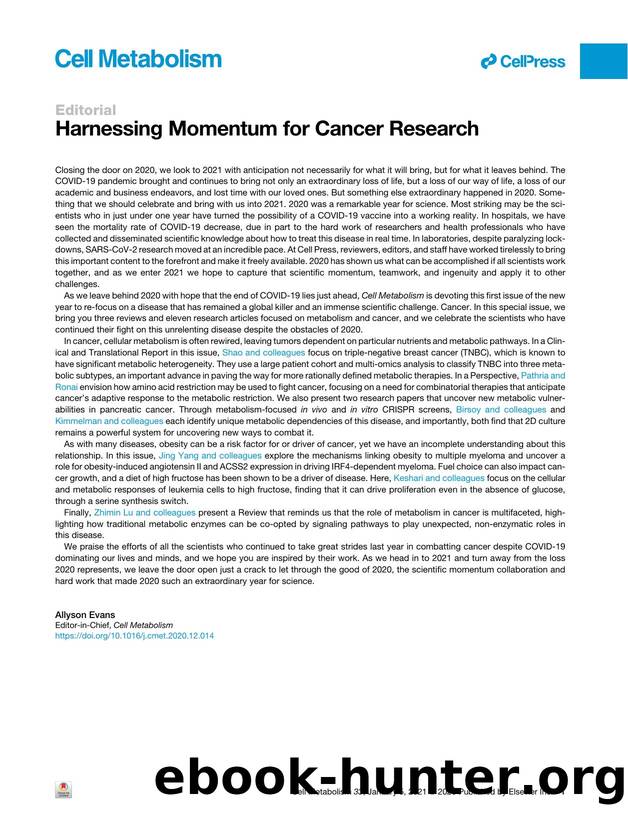 Harnessing Momentum for Cancer Research by Allyson Evans