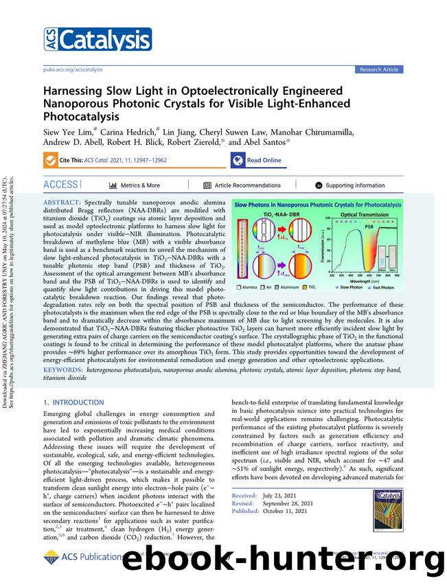 Harnessing Slow Light in Optoelectronically Engineered Nanoporous Photonic Crystals for Visible Light-Enhanced Photocatalysis by unknow