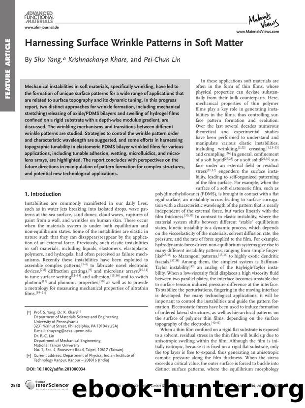 Harnessing Surface Wrinkle Patterns in Soft Matter by wcu