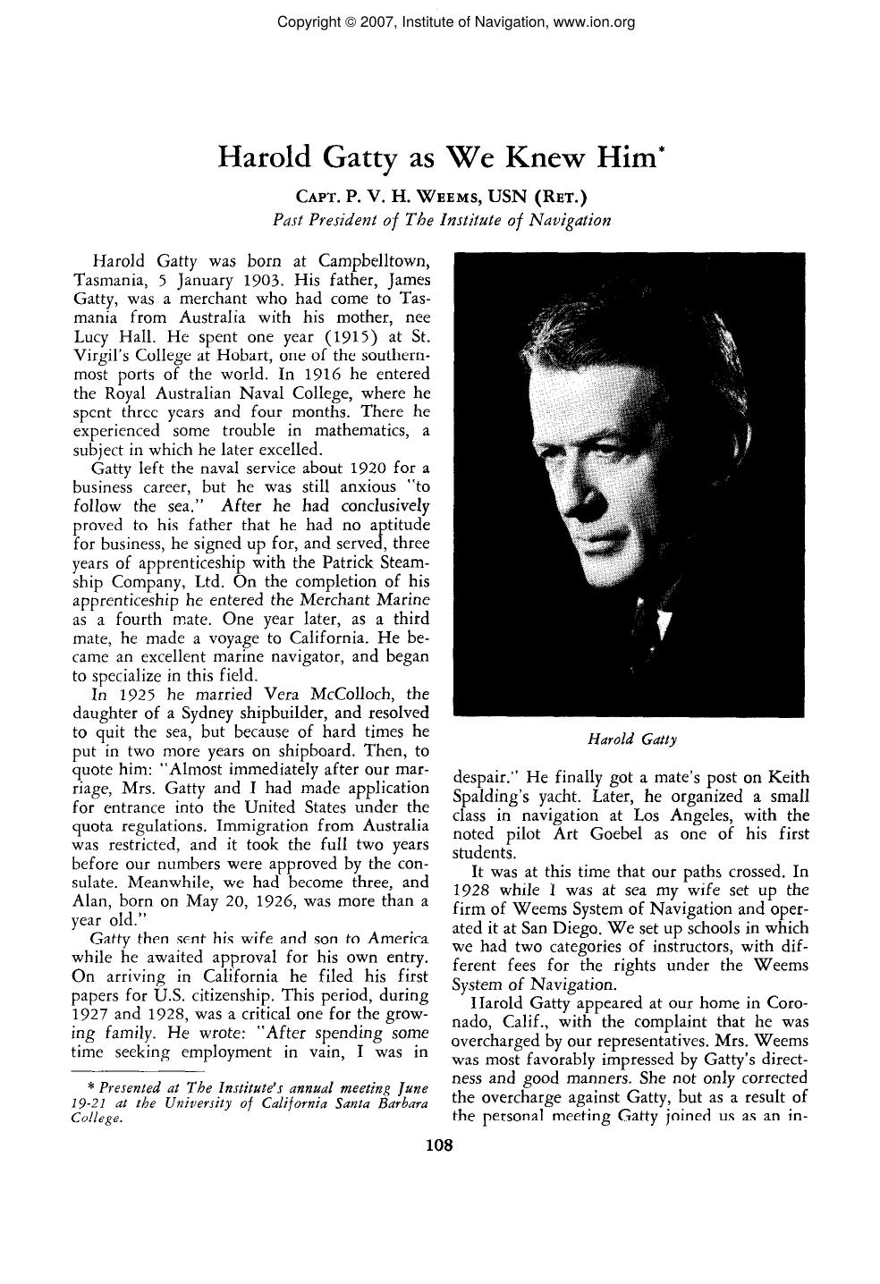 Harold Gattv as We Knew Him by P. V. H. WEEMS