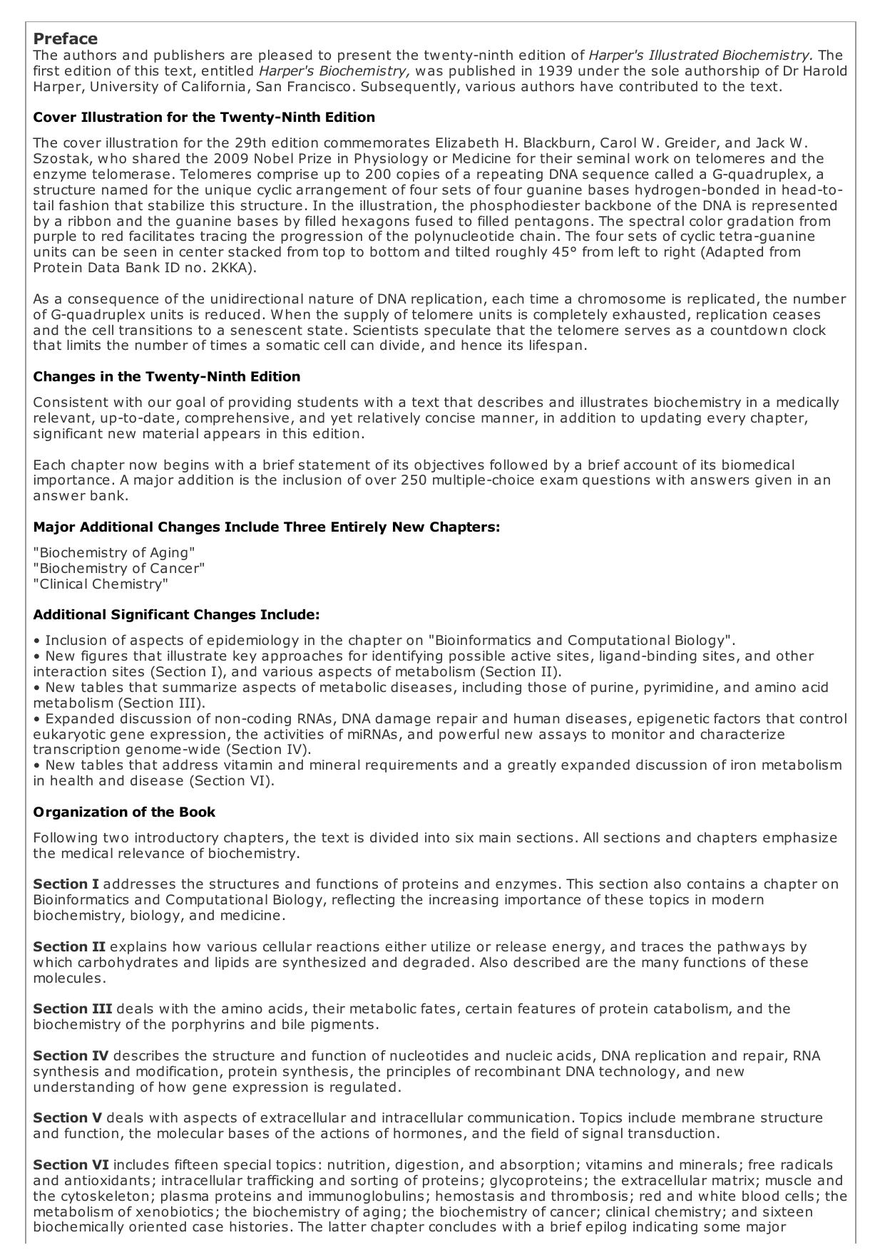 Harper's Illustrated Biochemistry (29th Edition) by Unknown