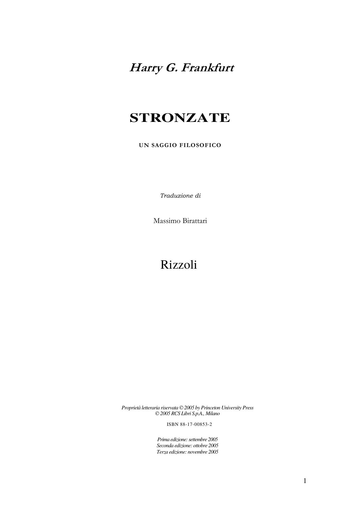 Harry G. Frankfurt - Stronzate.rtf by Piero