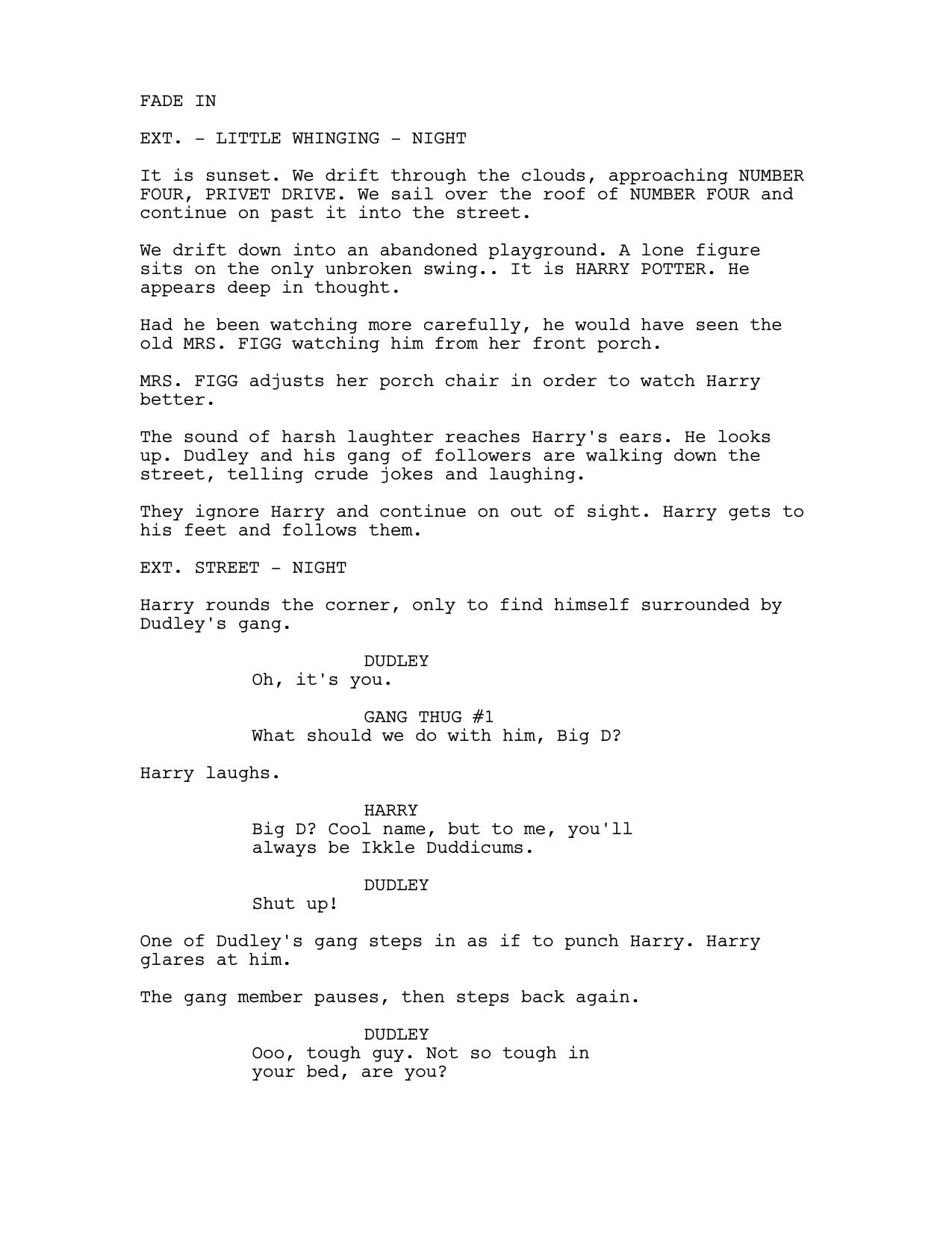 Harry Potter and the Order of the Phoenix (second draft).fdr Script by Adam