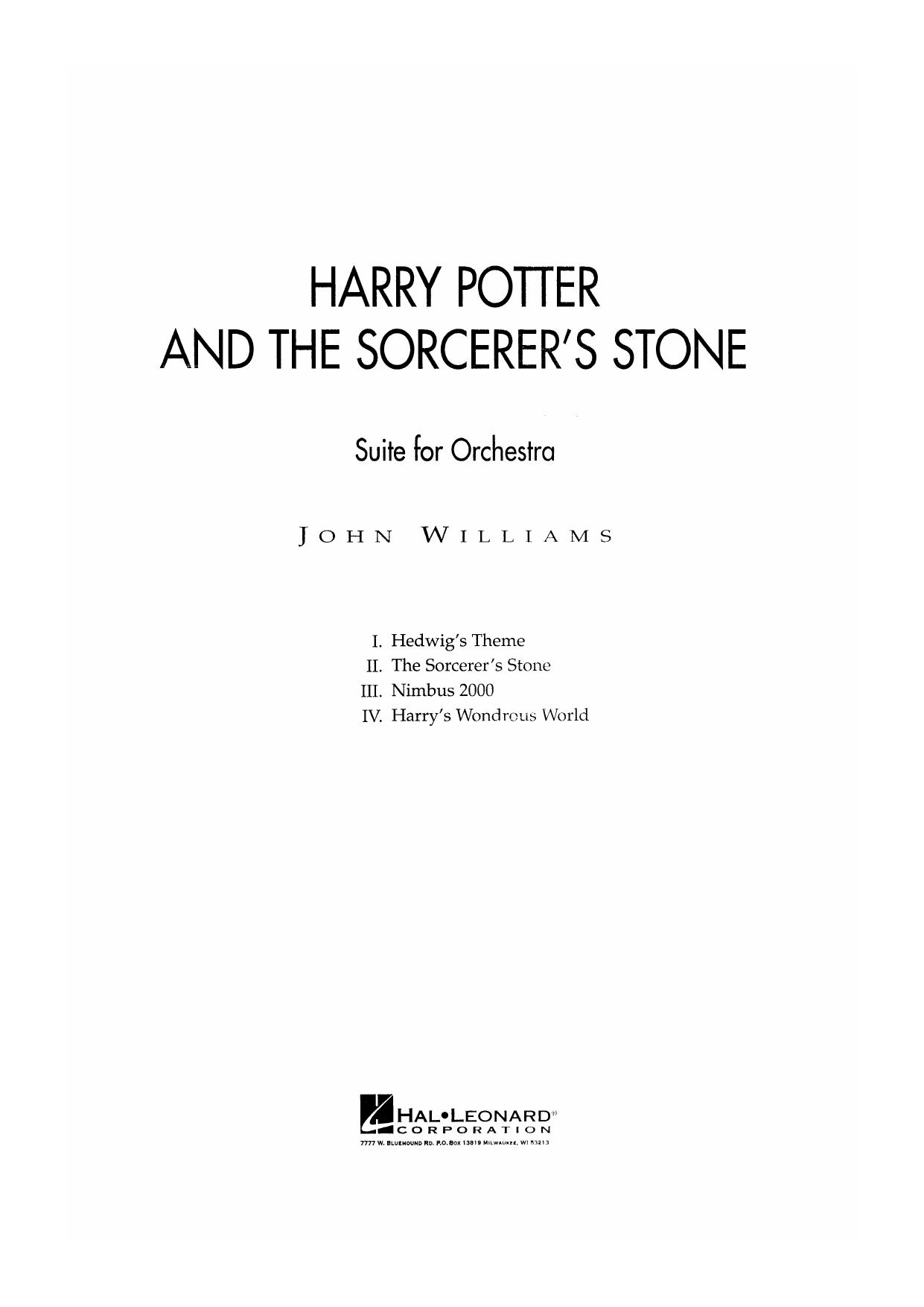 Harry Potter and the Sorcerer s Stone by Suite for Orchestra