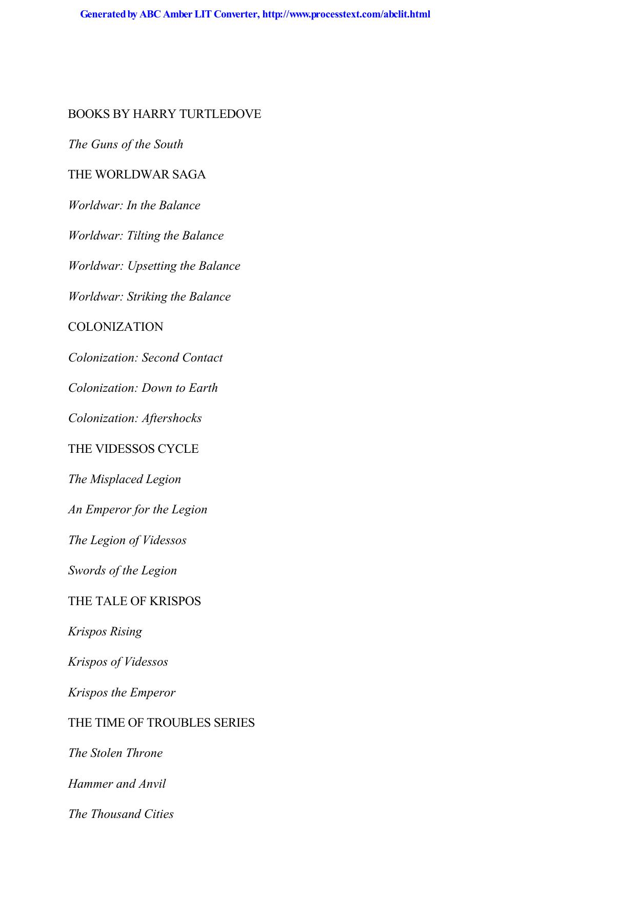 Harry Turtledove by The Center Cannot Hold