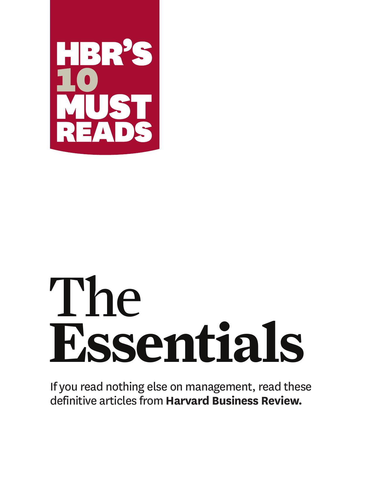 Harvard Business Review Must-Reads: The Essentials by Harvard Business Review