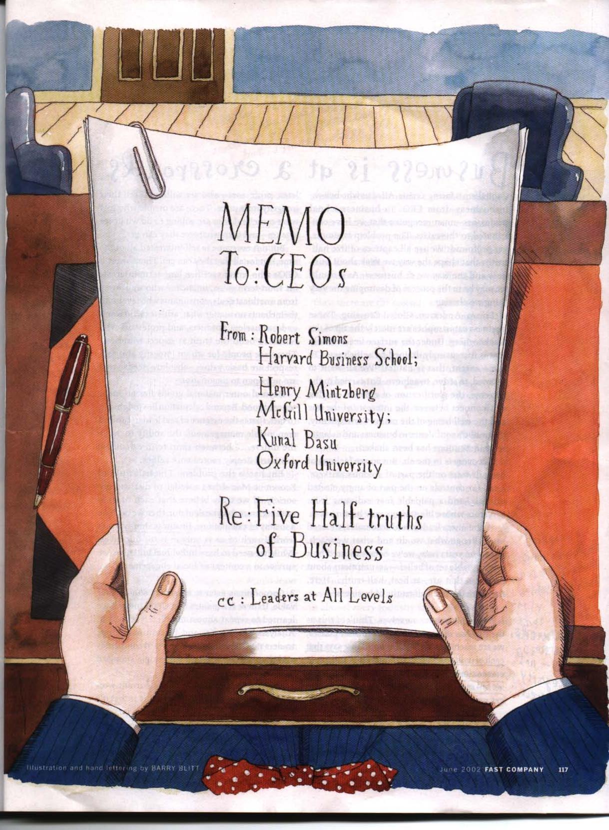 Harvard Business Review by Letter to CEOs