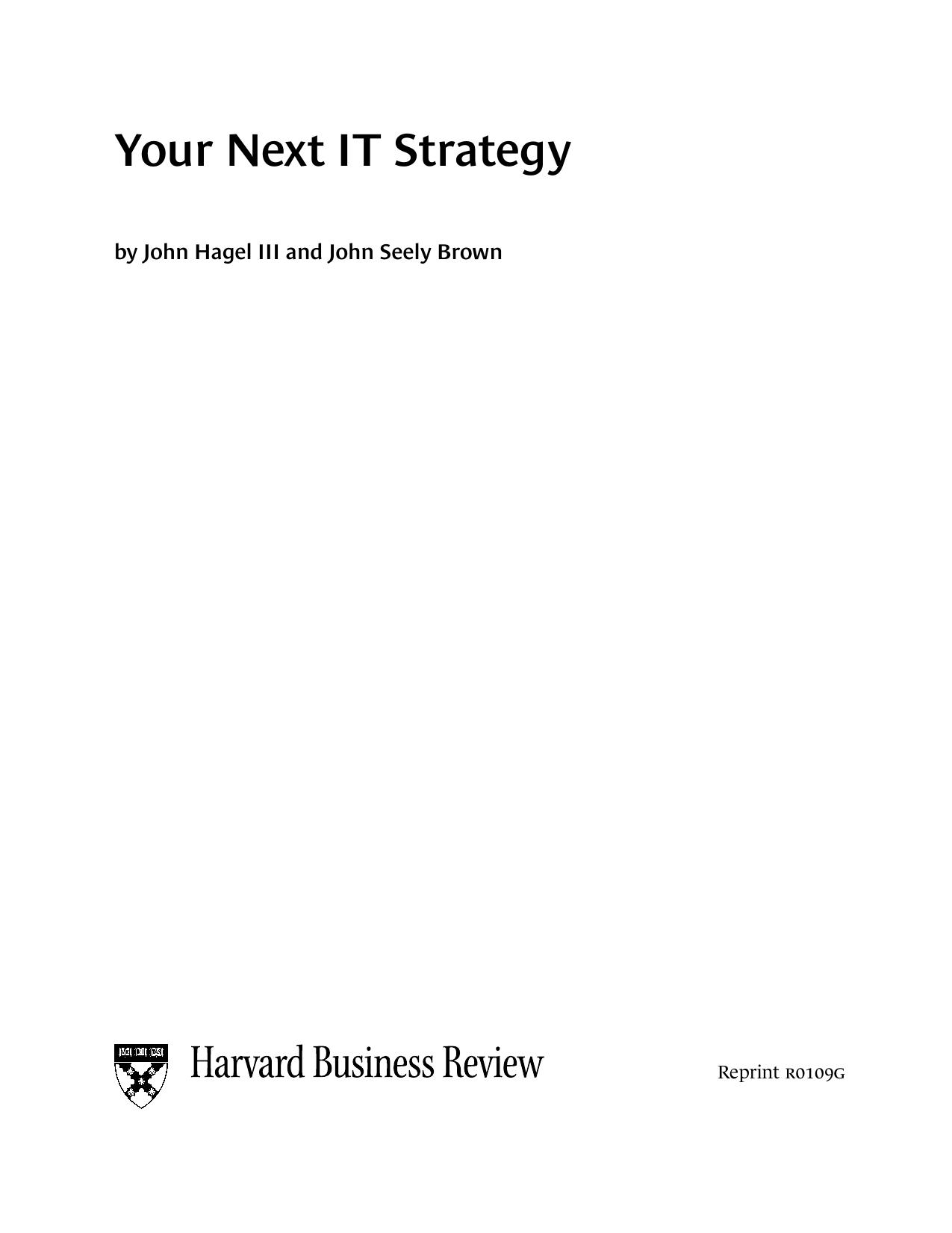 Harvard Business Review by your next it strategy