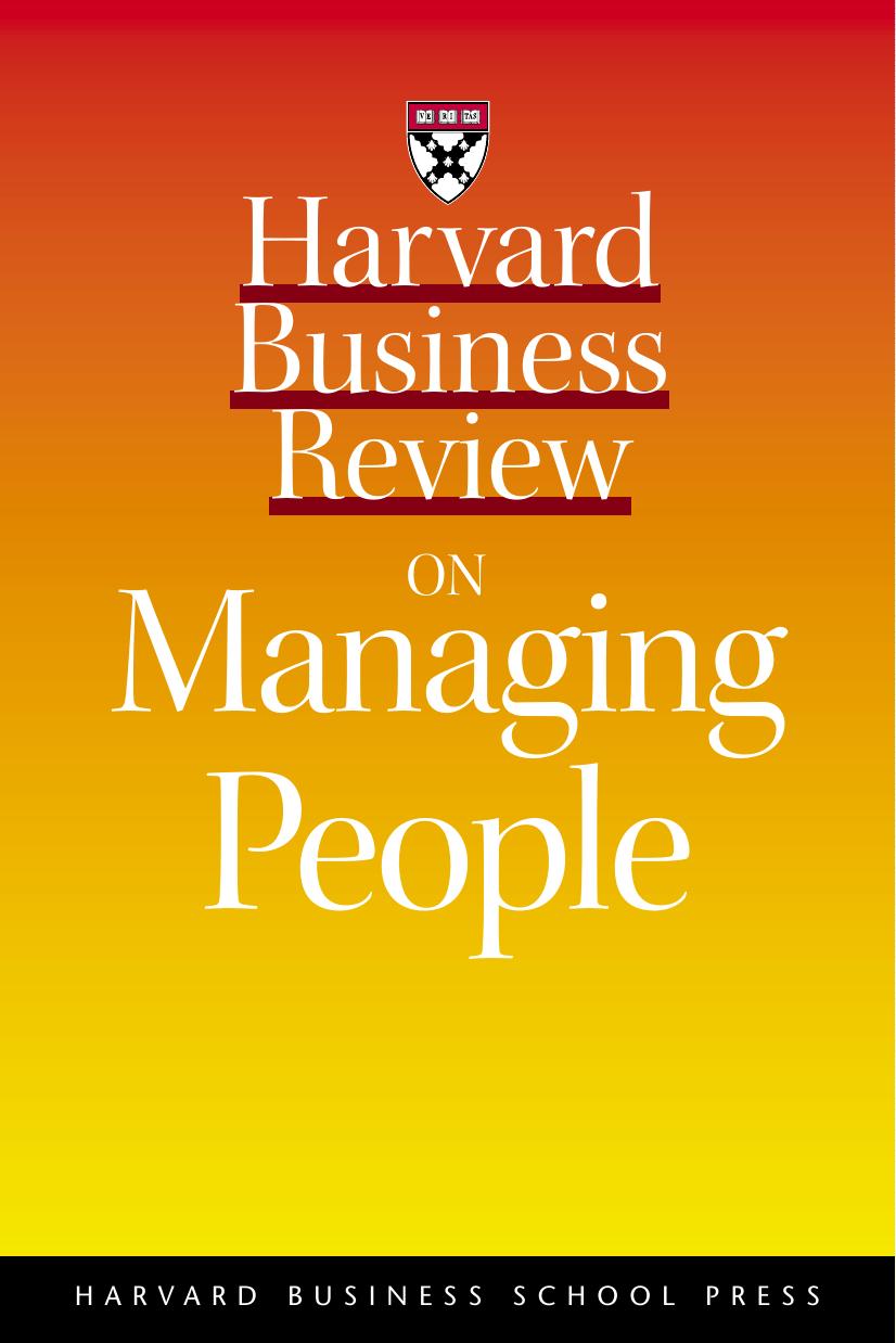 Harvard Business Review on Managing People by Press Harvard Business School;Pfeffer Jeffrey